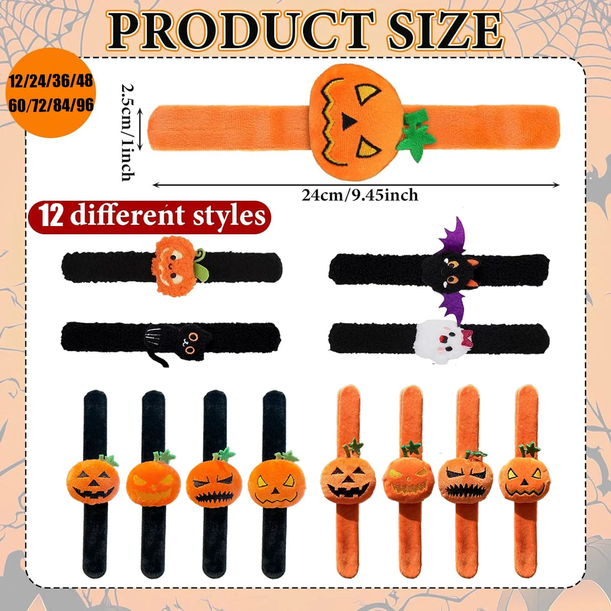 Plush Halloween Slap Bracelets