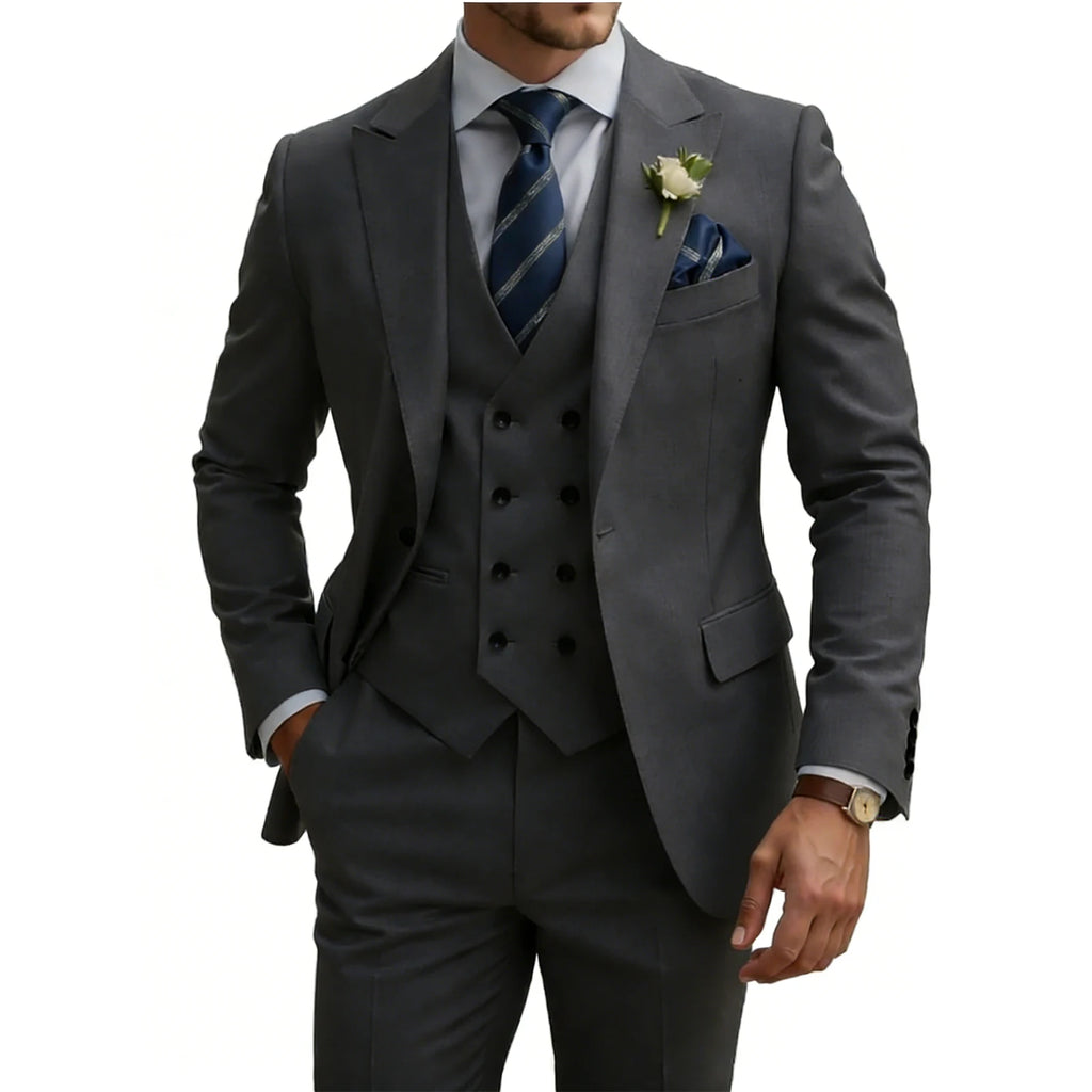 Three-Piece Double-Breasted Formal Tuxedo