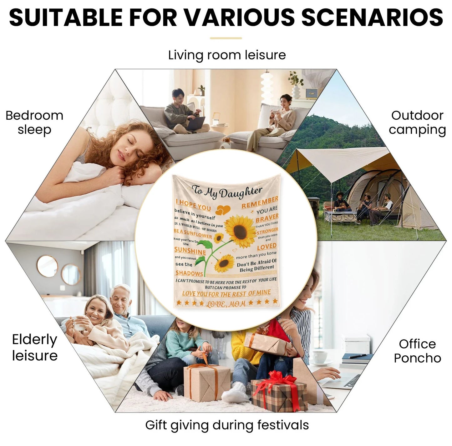 Sunflower Daughter Flannel Blanket