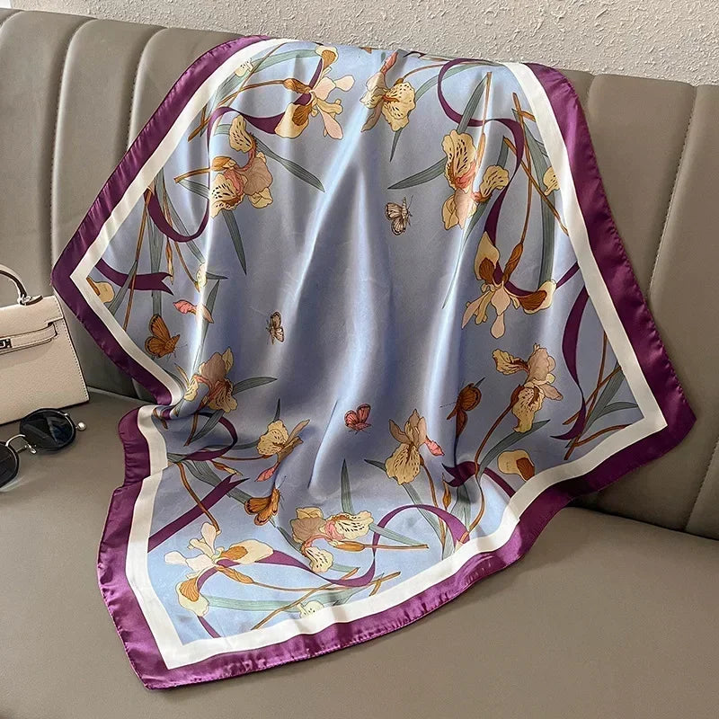 Luxury Print Silk Square Scarf