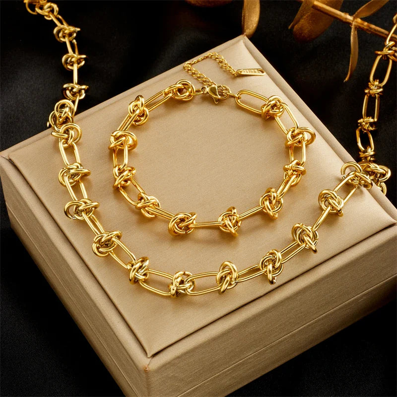 Twist Knot Necklace Bracelet
