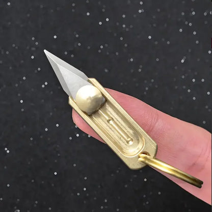 Push-Pull Brass Utility Knife