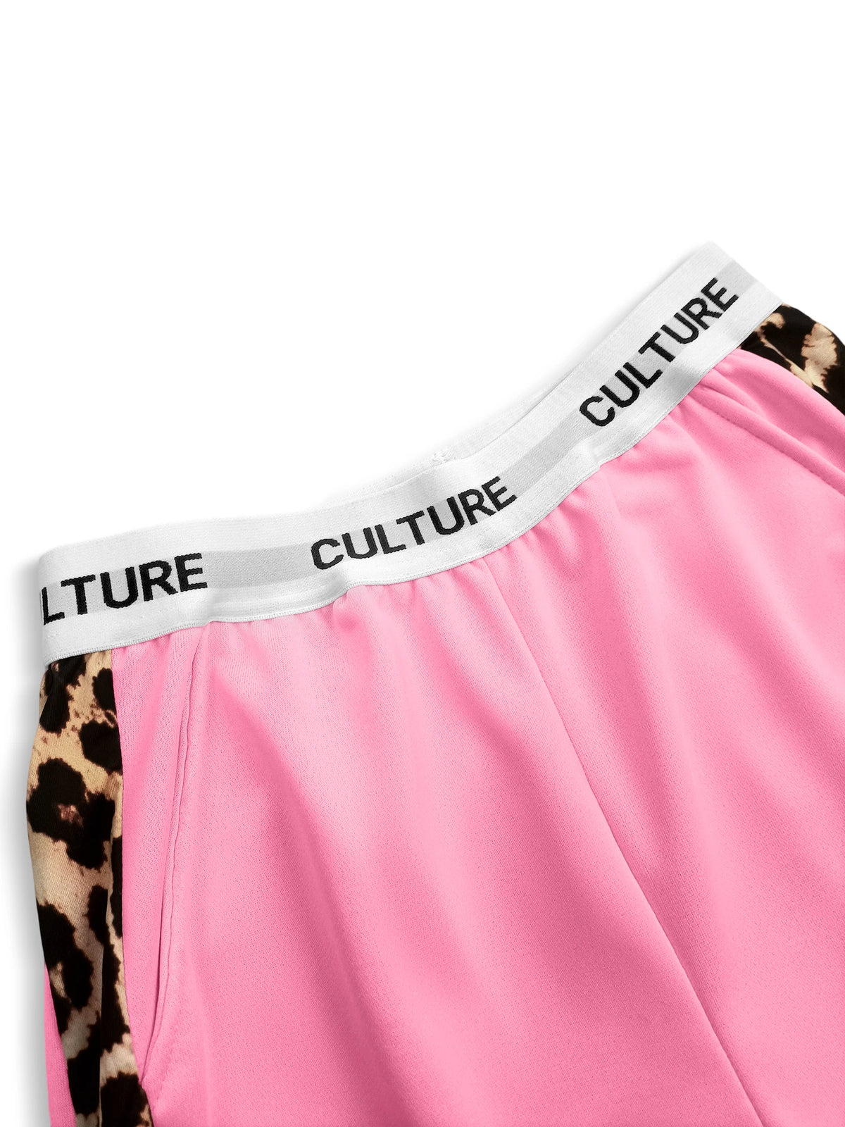 Leopard Side-Stripe Wide-Leg Trousers
