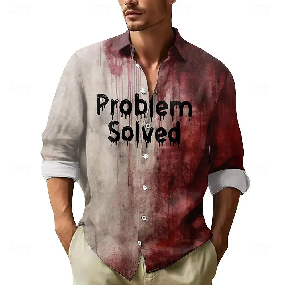 Letter Print Blood Stain Shirt