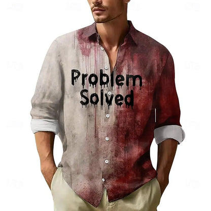Letter Print Blood Stain Shirt
