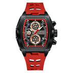LIGE Square Chronograph Silicone Watch