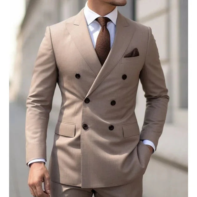 Sage Green Double-Breasted Wedding Suit