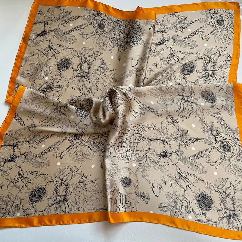 Horse Print Satin Square Scarf