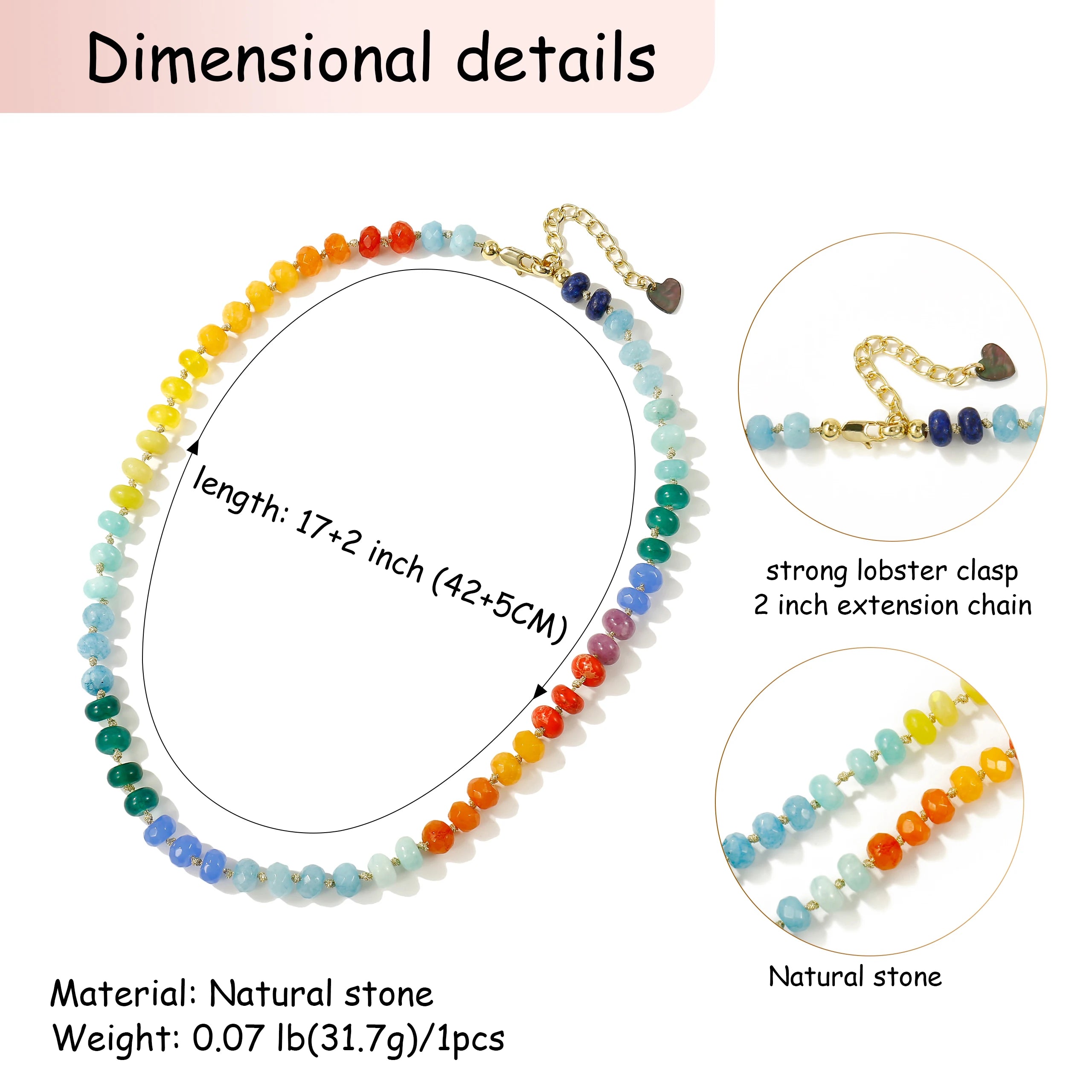 Rainbow Gemstone Choker Necklace