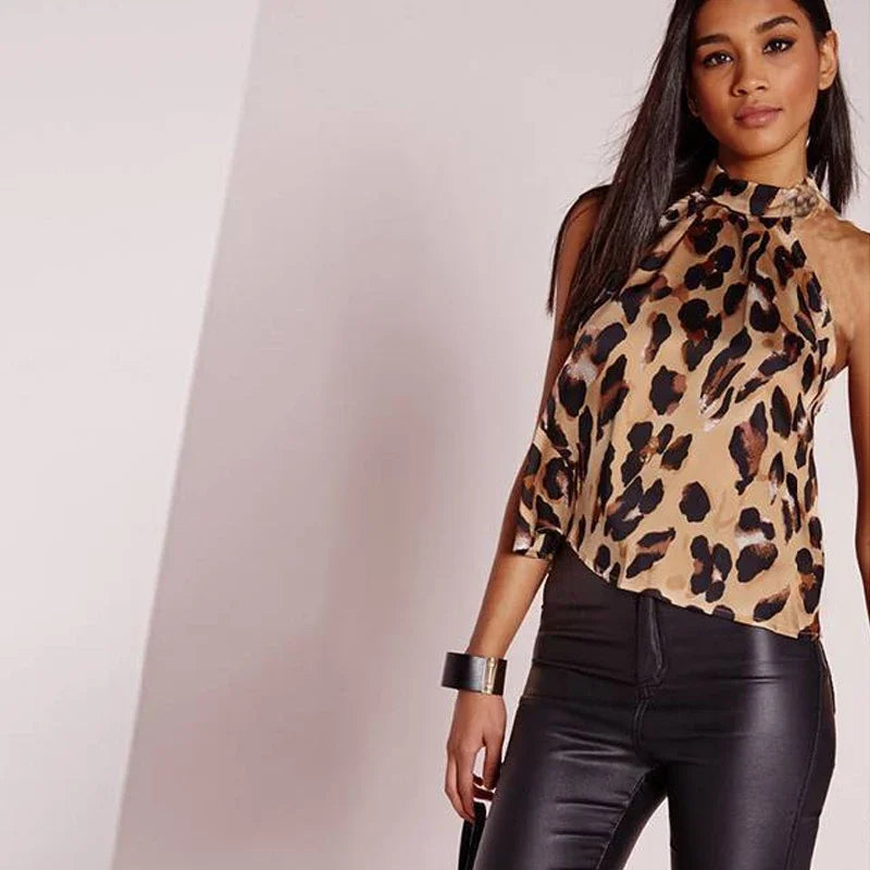 Broadcloth Solid Halter Neck True-To-Size Fit Top