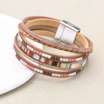 Love Heart Charm Leather Bracelet