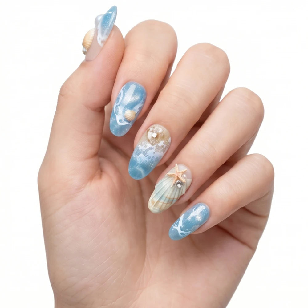 3D Ocean Wave Press Nails