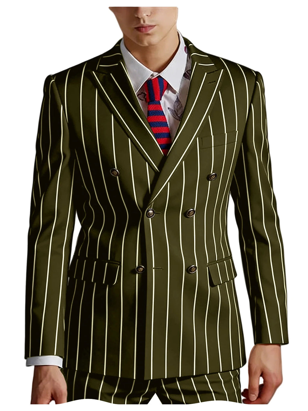 Pinstripe Double-Breasted Slim Tuxedo