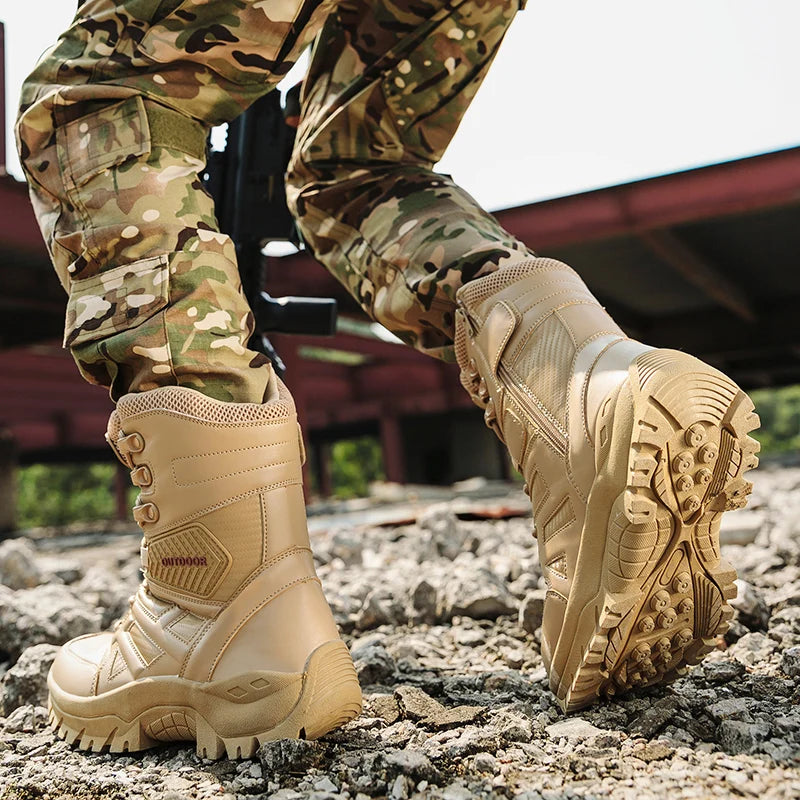 SENLONGBAO Desert Combat Leather Boots