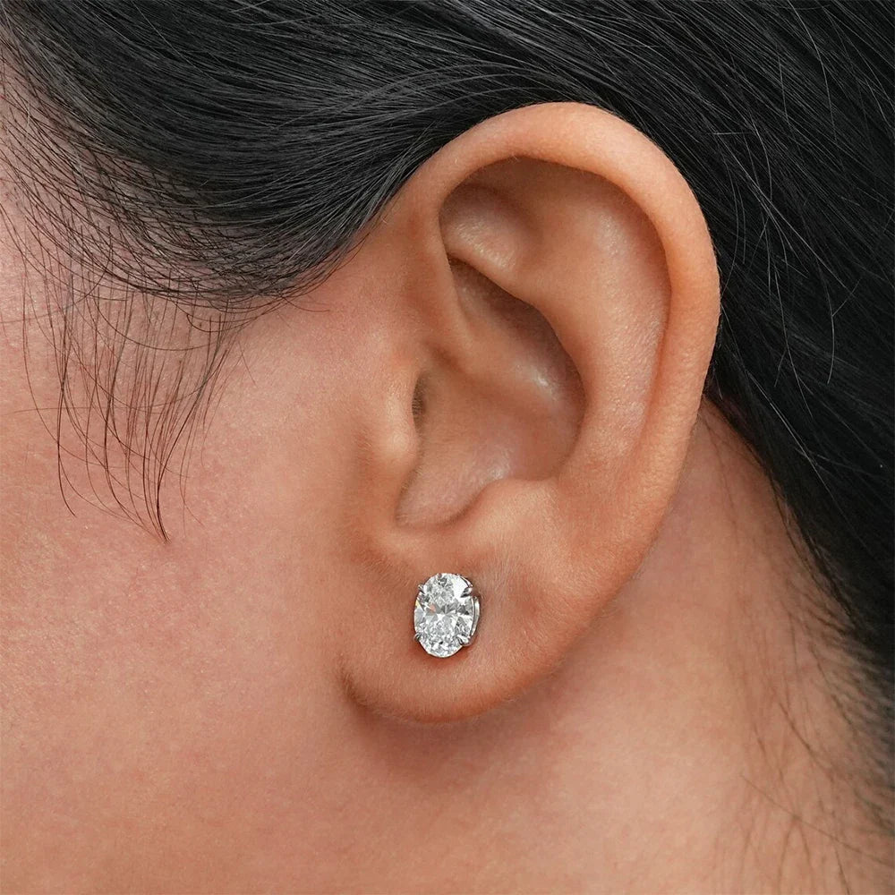 Oval Cut Moissanite Earrings