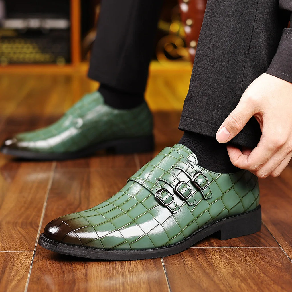 Buckle Stone Pattern Shoes