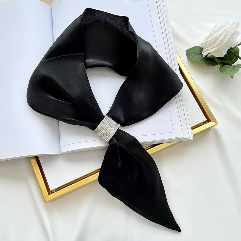 Small Silk Square Ear Scarf