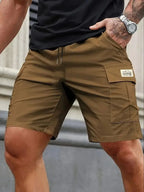 Multi-Pocket Elastic Work Shorts