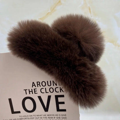 Elegant Winter Fuzzy Hair Claw
