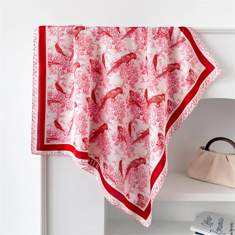 Yellow Lemon Print Silk Scarf