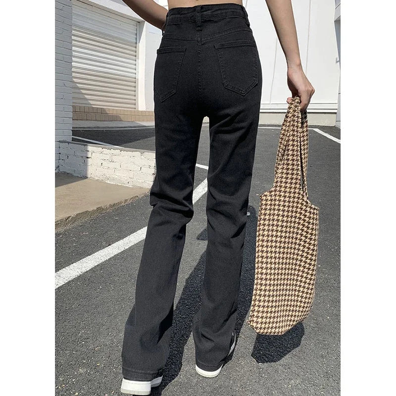 High Waist Straight Denim Jeans