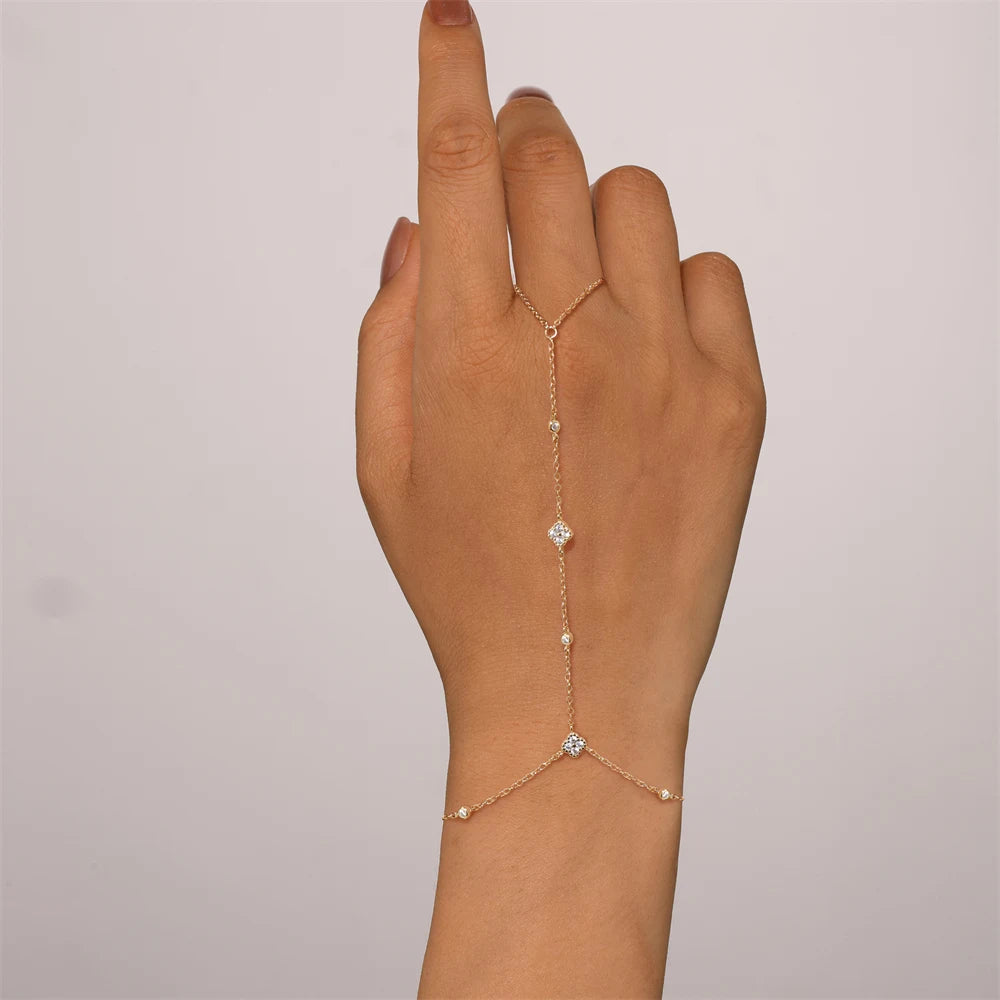 Zircon Silver Charm Bracelet