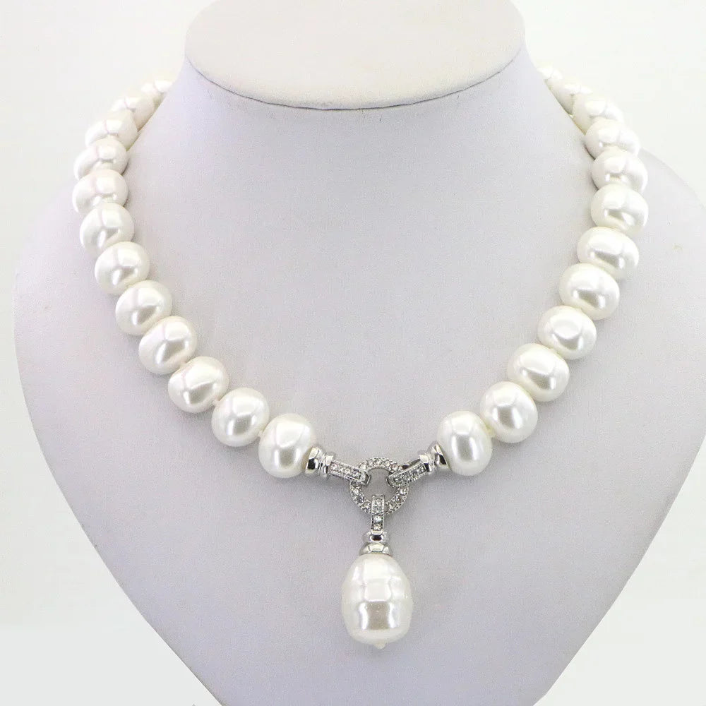 Marine Shell Pearl Necklace Women