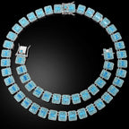 SUBOLLOW Blue Crystal Necklace