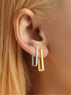 Geometric Zircon Hoop Earrings