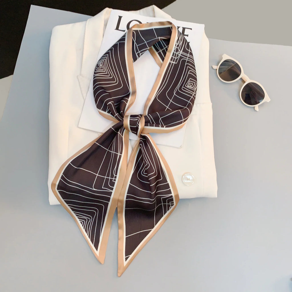 Horse Pattern Long Silk Scarf