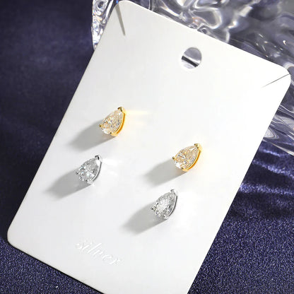 Pear Cut Moissanite Stud Earrings