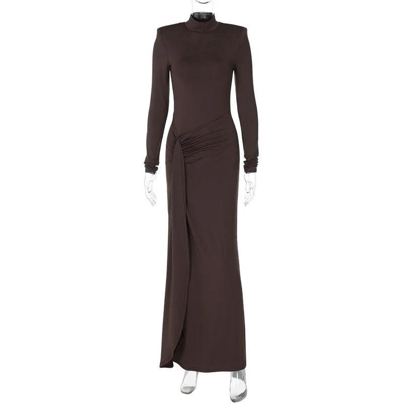 Long Sleeve Draped Maxi