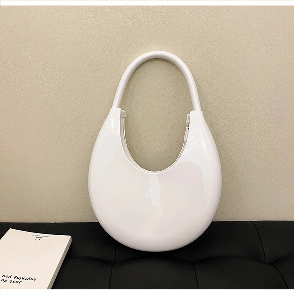 Solid Round Underarm Bag