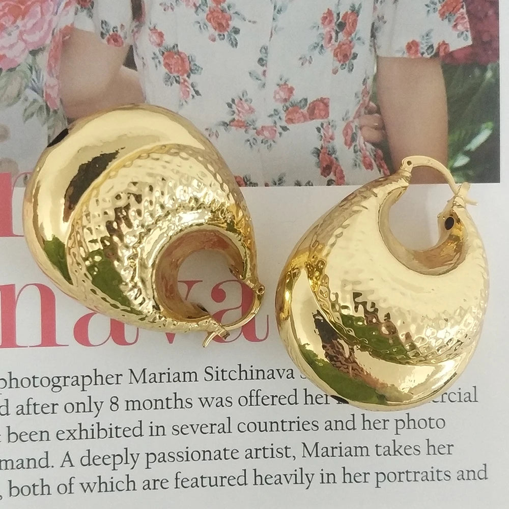 Gold Twisted Hoop Earrings