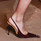 Patent Leather Pointed-Toe Sandals