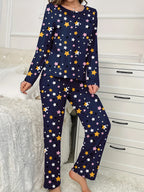 Cozy Geometric Thick Knit Pajama Set