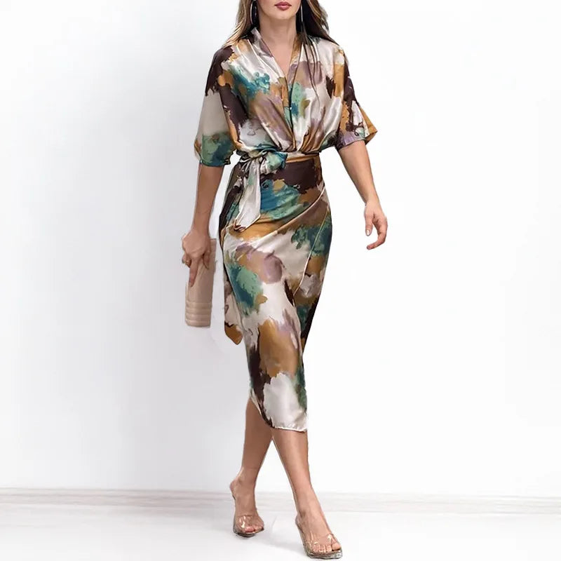 Summer V-Neck Slit Dress
