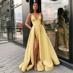Satin Halter Ball Gown