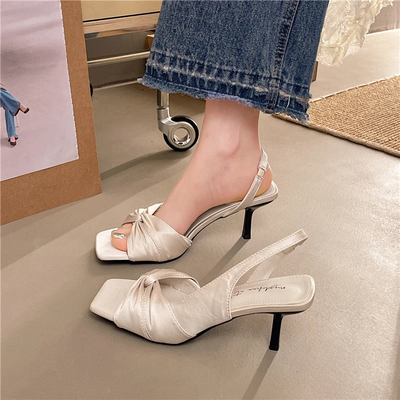Women Print Thin Heel Sandals