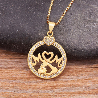 Zircon MOM Heart Necklace