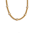 Gold Zircon Chain Necklace
