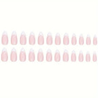French Tip Fake Nails Almond