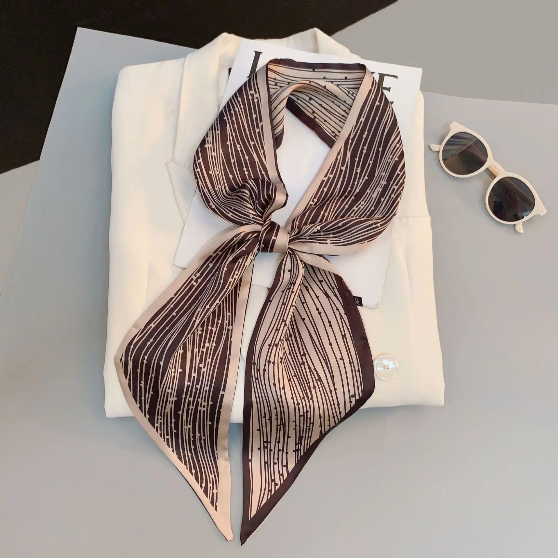 Horse Pattern Long Silk Scarf