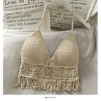 Tassel Spaghetti Strap Crop Top