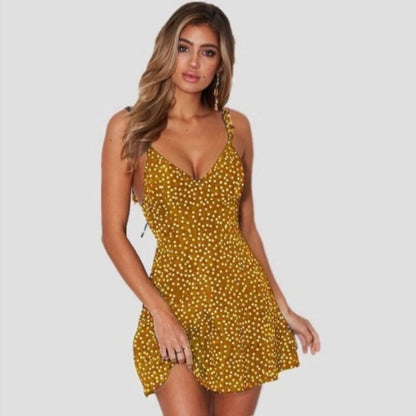 Backless V-Neck Mini Party Dress