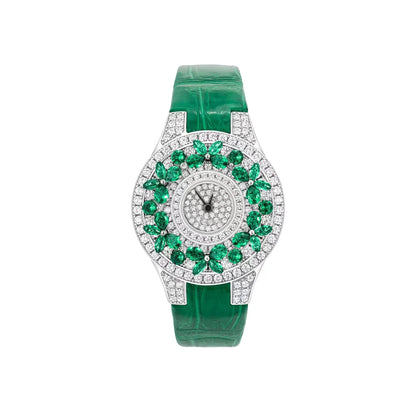 Luxury Diamond Emerald Women’s Watch