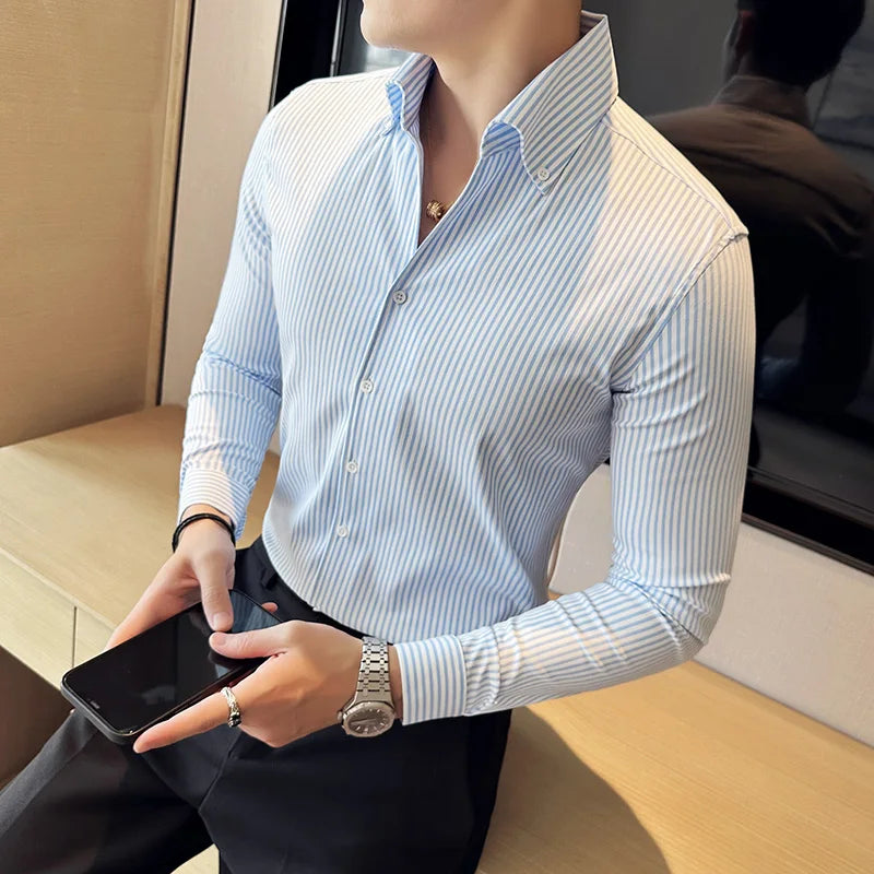 Striped Formal Business Shirt