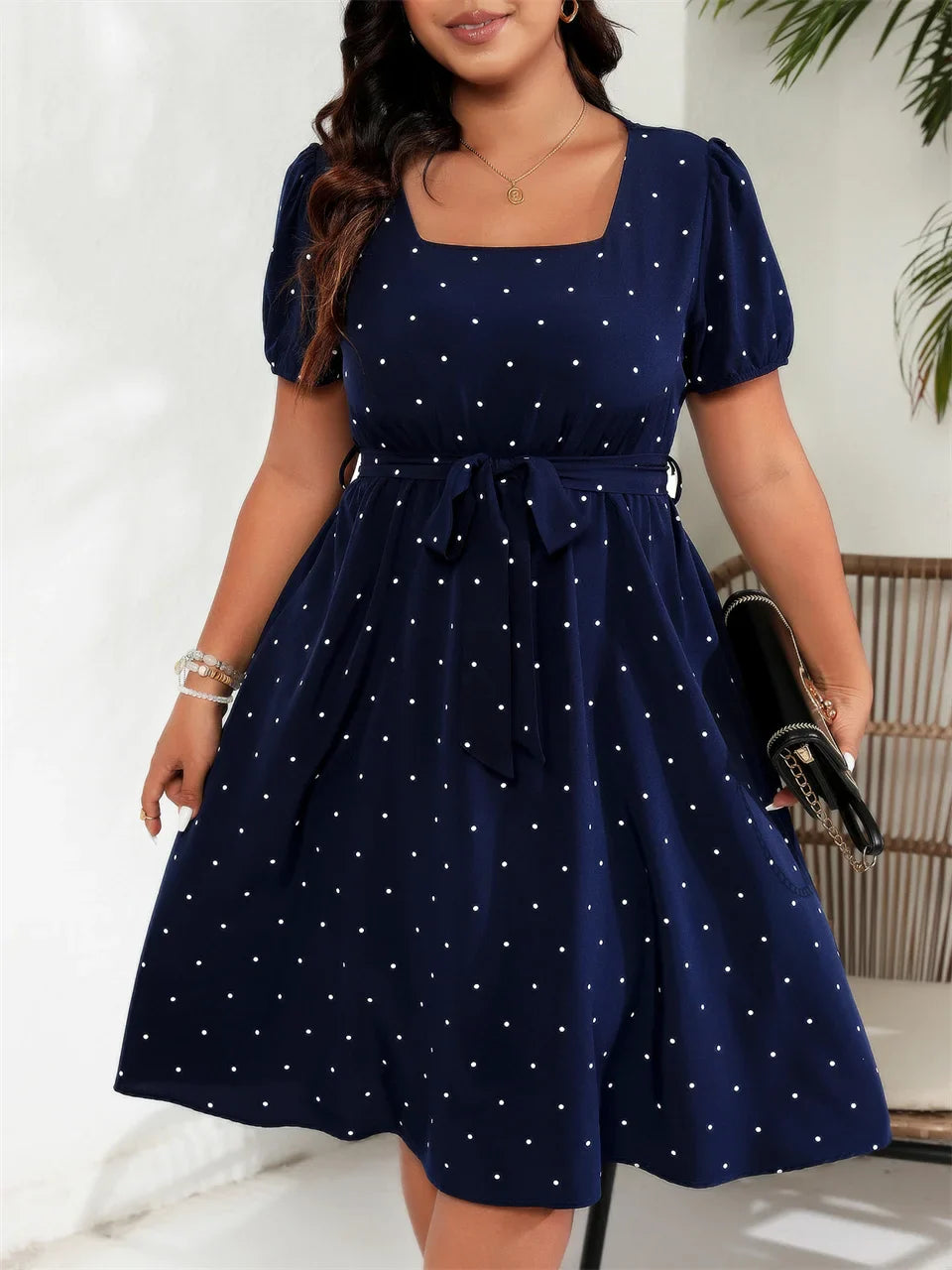 Plus Size Polka Dot Dress