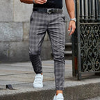 Vintage Checkered Loose Slim Trousers