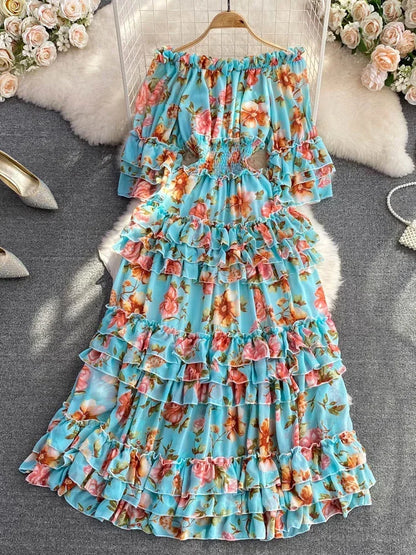 Off Shoulder Chiffon Beach Dress